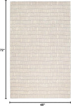 Dash and Albert Roark Wool Area Rug - 4' x 6' Ivory Geometric Hand Tufted Accent Rug - Durable, High Traffic Areas Hallway, Living Room, Stairs - Premium Luxury Hotel Quality Soft Breathable