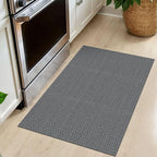 IOHOUZE Small Area Rug 2x3 Washable Woven Rugs for Entryway Non Slip Rubber Backed Front Door Rugs Indoor Doormat Throw Rug Floor Carpet for Entrance Kitchen, Charcoal/Dark Grey