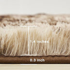 Andency 6x9 Area Rugs, Large Shag Fluffy Soft Shaggy Rugs for Living Room Bedroom, Non-Slip Tie-Dyed Brown Thick Plush Carpet for Kids Girls and Boys, Dorm Nursery Home Decor Aesthetic