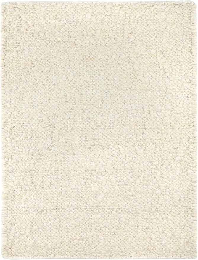 Dash & Albert Holmstead Ivory Handwoven Wool Rug, 5 X 8 Feet, Ivory Solid Pattern - Premium Luxury Hotel Quality Soft Breathable Hypoallergenic Machine Washable Easy Care All Season Comfortable