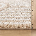 Rugshop Abstract Arch Shag Area Rug Beige 7' 10" x 10' Perfect for Large Living Rooms, Dining Areas, or Master Bedrooms
