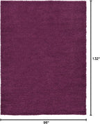Unique Loom Solid Shag Collection Area Rug (8'x 11' Rectangle, Eggplant Purple)