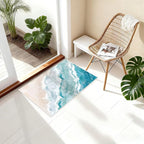 Beach Pattern Small Rug 2x3ft Runner Rug Non Slip Washable Kitchen Runner Rug with Rubber Backing，Low-Pile Soft Indoor Door mats Washable Runner Rugs for Hallway Entryway Kitchen Bedroom