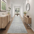 Art&Tuft Non-Slip Runner Rug - 2x10 Runner Rug Washable Low-Pile Rugs Runners, Soft Distressed Carpet Runner for Bedroom Bathroom Kitchen Laundry Living Room, Grey