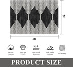 HelloTree 2x3 Entryway Rug, Indoor Small Machine Washable Area Rug Non Slip Backing Home Decor Floor Decoration Mat Boho Rugs for Entrance Kids Room Bedside Bedroom Resistant Carpet