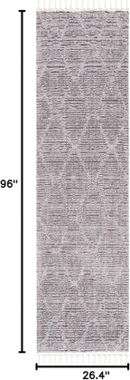 SAFAVIEH Marrakech Collection Runner Rug - 2'2" x 8', Grey, Moroccan Boho Tribal Tassel Design, Non-Shedding & Easy Care, Ideal for High Traffic Areas in Living Room, Bedroom (MRK517F)