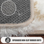 ONASAR Large Area Rugs for Living Room, 7x10 White and Beige Bedroom Rug, Washable Geometric Boho Soft Plush Shaggy Fuzzy Floor Carpet Mat for Nursery Kids Girls Boys Teen Dorm Home Decor