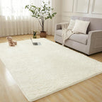Andency 8x10 Area Rugs for Living Room, Cream Non-Slip Fluffy Soft Large Shag Bedroom Carpet, Big Indoor Thick Nursery Rug for Kids Dorm Home Decor Aesthetic