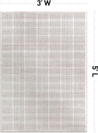 Rugshop Bohemian Stripe Lines Washable Non Slip Area Rug 3' x 5' Ivory