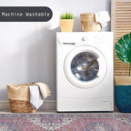 GLN Rugs Traditional Collection - Machine Washable Area Rug, Traditional Washable, Non Slip, Low Pile Chenille Rug, Living Room, Bedroom, Kitchen Rug (5' x 7' Multi Blue)