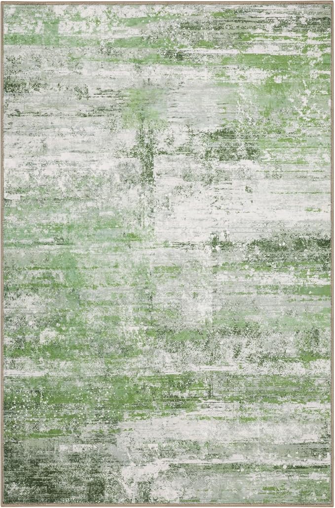 Abstract 6x8 Area Rug for Living Room Dining Room Home Office Bedroom Sage Green