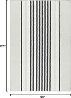 Dash & Albert Gunner Stripe Machine Washable Rug, 7.5 X 9.5 Feet, Grey Stripe Pattern - Premium Luxury Hotel Quality Soft Breathable Hypoallergenic Machine Washable Easy Care All Season Comfortable