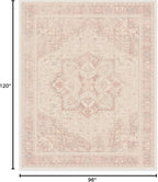 RUGGABLE Washable Area Rug – Kamran Soft Pink 8x10, Stain-Resistant, Non-Slip – Large Machine Washable Rugs for Living Room, Bedroom, Hallway, Entryway & Office–with Cushioned Pad
