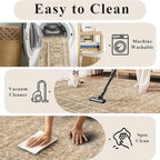 2.6x8 Runner Rug for Hallways Vintage Distressed Non Slip Long Carpet Floral Boho Distress Print Pattern Mat Lightweight Retro Accent Throw Carpet for Kitchen Bedroom Bedside Laundry Room﻿-Khaki