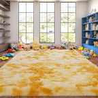 Upgrade Non-Slip Plush Rugs for Living Room, Soft Shaggy Carpets for Living Room, Fuzzy Rugs for Kids' Room, Perfect Decor for Modern Home Tie Dye Yellow 6x9Feet