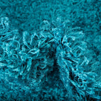 Unique Loom Solid Shag Collection Area Rug (3' 3" x 5' 3" Oval, Turquoise)