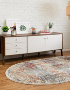 Unique Loom Isabella Collection Area Rug - Adjani (4' 1" x 6' 1" Oval, Ivory/ Beige)