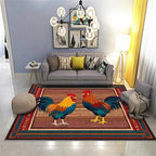 Rustic Rooster Area Rug，5x6ft,The Colorful Rooster Rug in A Farmhouse Style Adds Natural Vitality to Your Home，Soft and Comfortable Easy to Clean Carpet Suitable for Living Room Bedroom Kitchen
