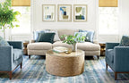 Dash & Albert Paint Chip Stone Hand Micro Hooked Wool Rug, 7.5 X 9.5 Feet, Blue/Green Geometric Pattern
