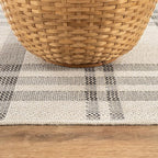 CAMILSON Easy Jute Rug 6x9, Indoor Outdoor Off-White Color Fiber Area Rugs for Entry, Living Room and Farmhouse Rug, Checkred Boho Woven Design, Easy-Cleaning, Washable Outside Carpet (6 x 9)