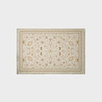 EVERGRACE Area Rugs for Entryway 2x3, Boho Floral Faux Wool Indoor Outdoor Small Rugs, Washable Rugs for Bedroom Bathroom Laundry Doormat, Low Pile Floor Mat Carpet for Home Decor, Natural Beige