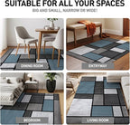 Rugshop Contemporary Modern Boxes for Home Office,Living Room,Bedroom,Kitchen Non Shedding Runner Rug 2' x 7'2" Blue/Gray