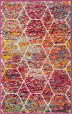 Unique Loom Trellis Frieze Collection Area Rug - Geometric (2' x 3', Multi/ Ivory)