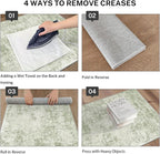 Modern Abstract Entryway Rug Indoor 2x3 Washable Non-Slip Soft Sage Green Grey Small Area Rug Kitchen Mat Thin Print Faux Wool Floor Carpet for Entrance Bedroom Office