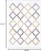 Alfa Rich 7x10 Moroccan White Washable Area Rugs for Living Room Bedroom Kitchen Decor Cotton Rug