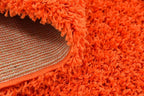 Unique Loom Solid Shag Collection Area Rug (8' Square, Tiger Orange)