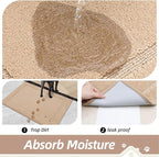 BEQHAUSE Dog Door Mat for Muddy Paws 20"x32" Dirt Trapper Absorbent Doormat Non Slip Entryway Rugs Washable Stain Resistant Welcome Floor Mat Soft Low-Profile for Front Back Door, Beige