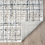 Abani Grey Area Rug for Living Room, Bedroom - Crosshatch Pattern - Durable & Easy to Clean (9' x 12')