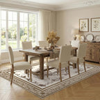 SOULFUL Medium Pile 8x10 Rugs for Living Room - Soft Foot Feel Large Area Rug - Brown Boho Floral - Washable Non-Slip - Perfect for Bedroom Kids Room Under Dining Table Office