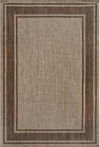 Beverly Rug Outdoor Rug 5x7 Modern Bordered Area Rugs for Indoor and Outdoor Patio Deck Porch Garden Waterproof Weather Sun Resistant Washable Outside Carpet (5 x 7 Jute)