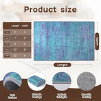 Abstract 6x9 Area Rug, Modern Teal Purple Throw Rugs for Living Room, Washable Soft Large Non-Slip Accent Carpet Floor Mat for Dining Room Office Bedroom - Teal+Purple