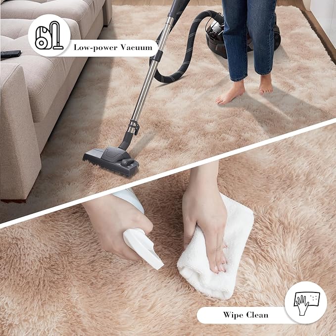 Fluffy Rug Shaggy Area Rug, Mottling Beige 3x5 Area Rugs for Bedroom, Small Bedside Rug, Soft Fluffy Shaggy Entryway Throw Rugs for Living Room Bedroom Kids Room Home Decor