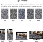 ReaLife Rugs Machine Washable Area Rug Runner - Living Room Bedroom Bathroom Kitchen Entryway Office - Padded Low Pile Stain Resistant Premium - Moroccan Diamond Tribal - Jax - Gray 2'6" x 8'