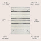 JONATHAN Y Williamsburg Minimalist Stripe Cream/Black Indoor Area Rug, 3x5, Contemporary, Modern, Easy-Cleaning for Living Room, Bedroom, Kitchen, Pet Friendly, Non-Shedding (MOH201D-3)
