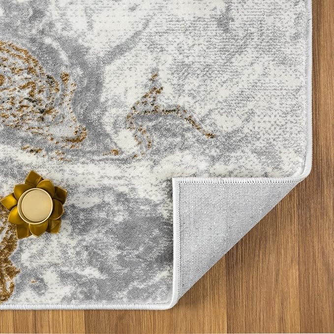 LUXE WEAVERS Marble Swirl Abstract Area Rug, Green 4x5