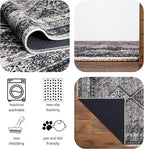 Keen Home Design 4x6 Rug - Machine Washable Area Rug with Non-Slip Backing, Ideal for Living Room, Dining Room, Bedroom - Vintage, Easy Clean, Durable, Low Pile Rug - (4' x 6')