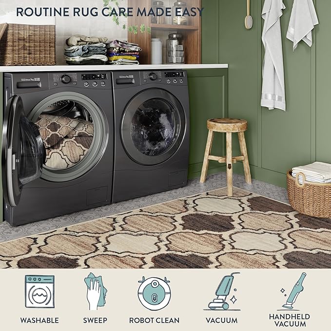Lahome Moroccan Entry Rug - 2x3 Small Area Rug Washable Rug Non-Slip- Rugs for Entryway Soft Throw Bathroom Door Mat Indoor Entrance Capet for Bedroom Laundry Room