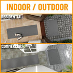Ottomanson 2' x 16' Hallway Runner with Scraper Pile Extra Durable Non-Slip Rug Mat for Indoor & Outdoor Use - Ideal for Kitchen, Entryway, Patio & Garage - High-Traffic Carpet, Gray