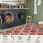 Lahome Moroccan Kitchen Rugs -2x3 Washable Rug Small Indoor Door Mat Throw Rug Non-Slip Indoor Door Mats for Entryway,Christmas Red Colorful Rugs for Bedroom（2x3, California Sunset