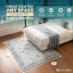 Istana 5x7 Area Rug - Blue Rugs for Living Room 5x7 - Foldable Rugs for Bedroom - Stain Resistant Washable Rug - Eco-Friendly Boho Area Rugs - Easy to Clean Living Room Rug