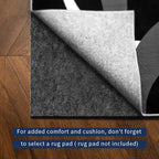 YIHOUSE 6x9 Ft Area Rugs, Concentric Circle Carpet Washable Rug, Black and White Geometric Design Rug for Spacious Living Rooms, Master Bedrooms, Dining Room, Home Office Decor, Nonslip Non-Shedding