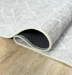 Bloom Rugs Washable Non-Slip 4' x 6' Rug - Gray/Pebble Striped Area Rug for Living Room, Bedroom, Dining Room, and Kitchen - Exact Size: 4' x 6'