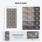 WITSHOCK Washable 2x4 Entryway Area Rug: Soft Non-Slip Backing Washable Rugs Vintage Flower Boho Accent Small Rugs for Bedroom, Kitchen, Bathroom, Nursery Entrance,Black