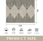 HelloTree Area Rug for Living Room 9x12 Washable Geometric Moroccan Rug Stripe Farmhouse Bohemian Minimalistic Non Slip Non Shedding Ultra Thin Soft Rug for Bedroom Office DiningRoom Nursery-Cream