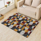 Modern Hexagon Rug, 2x3 Rug, Geometric Pattern Rugs for Living Room Bedroom, Modern Small Area Rug, Washable Rug Non Slip Soft Indoor Carpet, Modern Hexagon Home & Room Decor