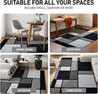 Rugshop Contemporary Modern Boxes for Home Office,Entryway,Living Room,Bedroom,Kitchen Non Shedding Round Area Rug 8' Gray